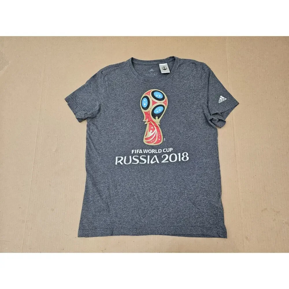 Adidas FIFA World Cup Russia 2018 Adult Mediun Gray Tee T Shirt